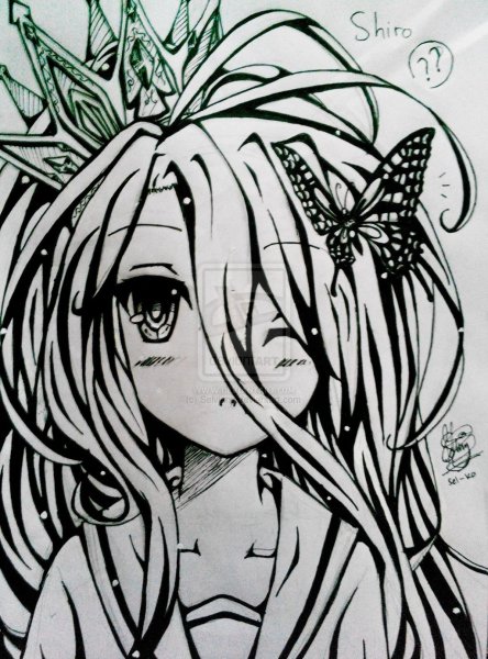 Аниме рисунки Широ
