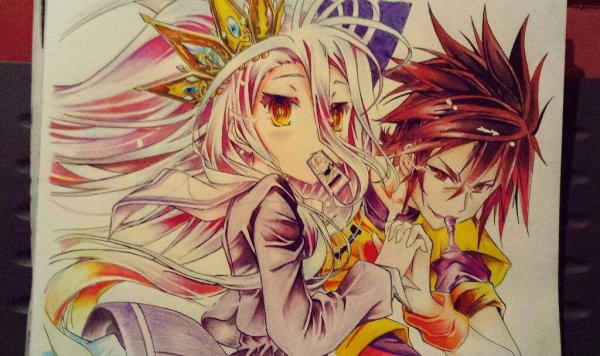 Рисунки аниме нет игры нет жизни