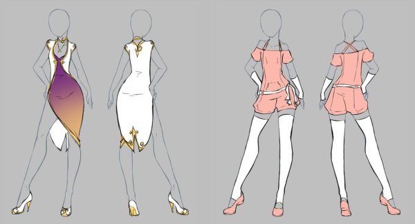 Позы для рисования одежды