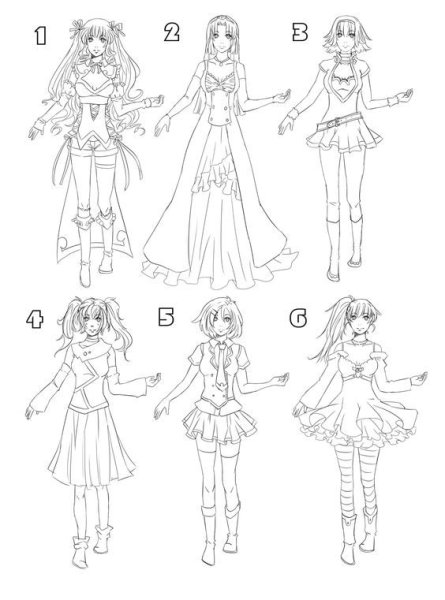 Одежда для рисования девушек волшебниц