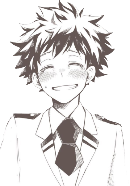 Мидория Изуку чёрно белые