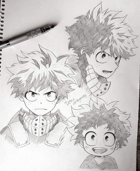 Срисовать аниме моя геройская Академия