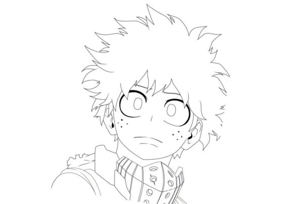 Раскраска аниме Мидория Изуку