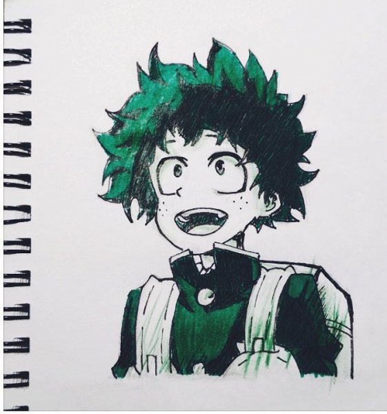 Мидория Изуку с тетрадью