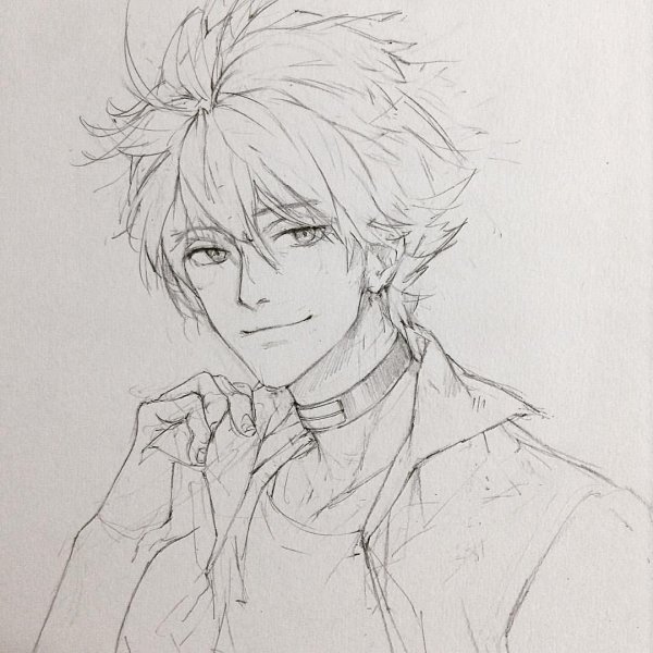 Скетчи аниме парней