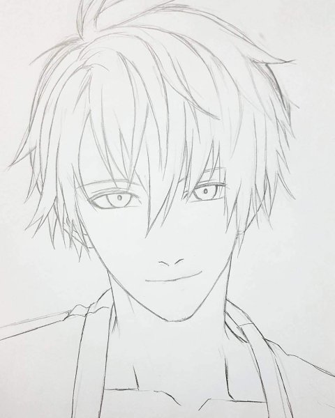 Аниме парни карандашом красивые