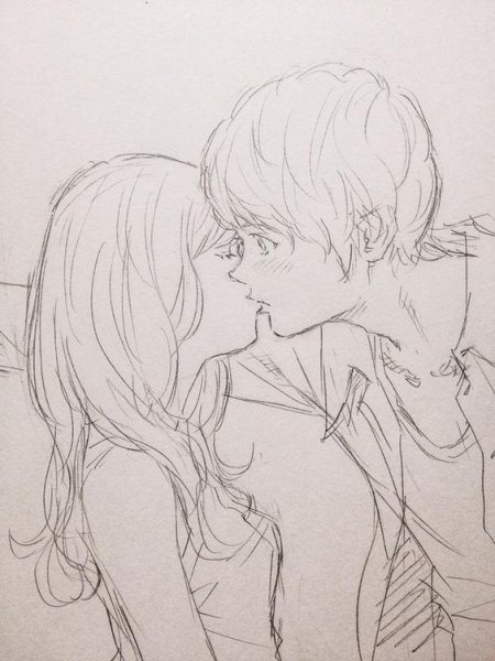 Срисовка пары влюбленных