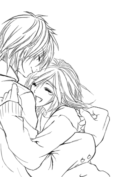 Раскраска аниме пара