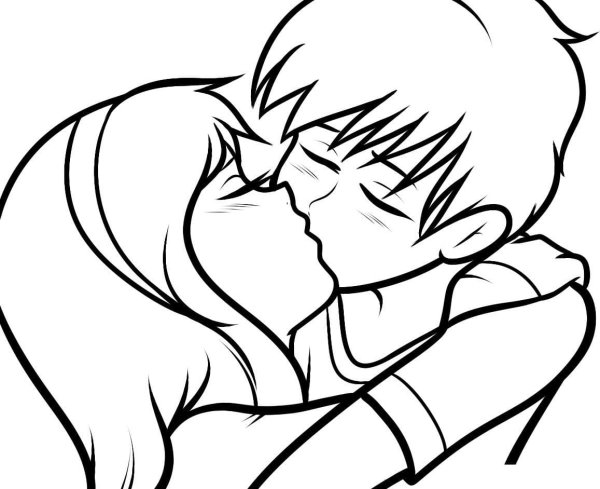 Рисунки для срисовки поцелуи