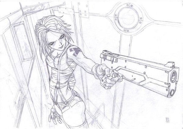 Позы для рисования с пистолетом