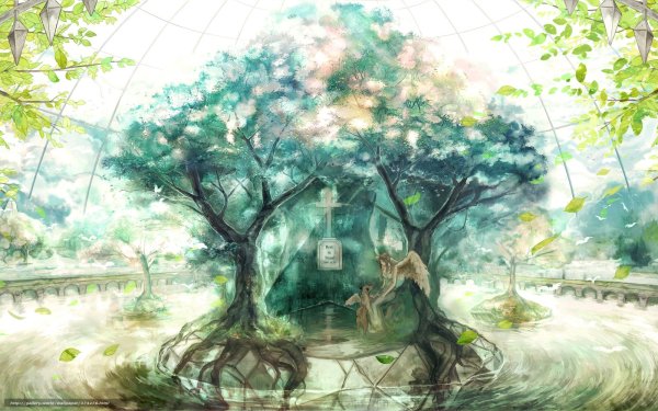 Красивые деревья из аниме