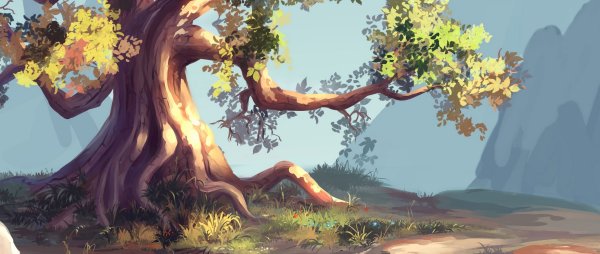 Дерево в мультяшном стиле