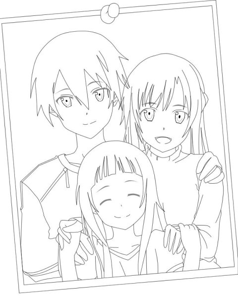 Раскраски аниме Асуна и Кирито