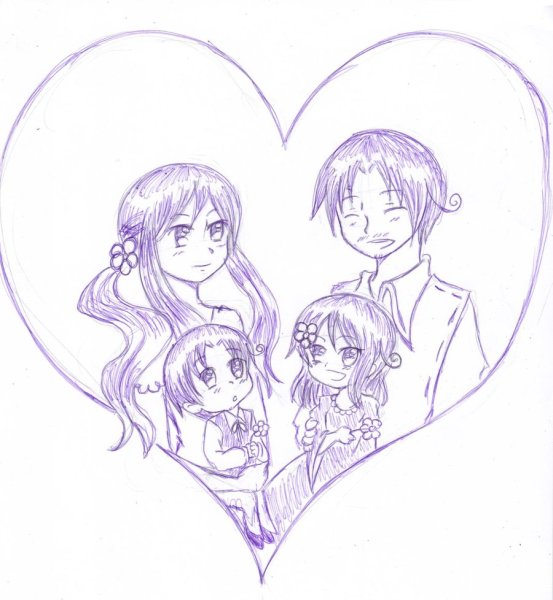 Аниме для рисования семьи
