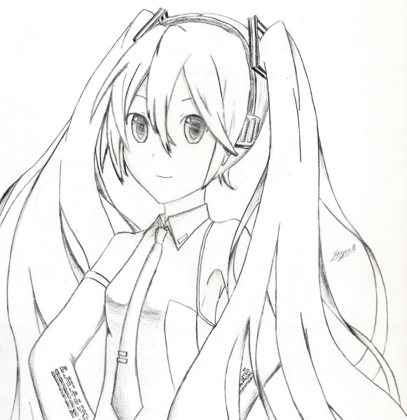 Раскраска Хацунэ Мику