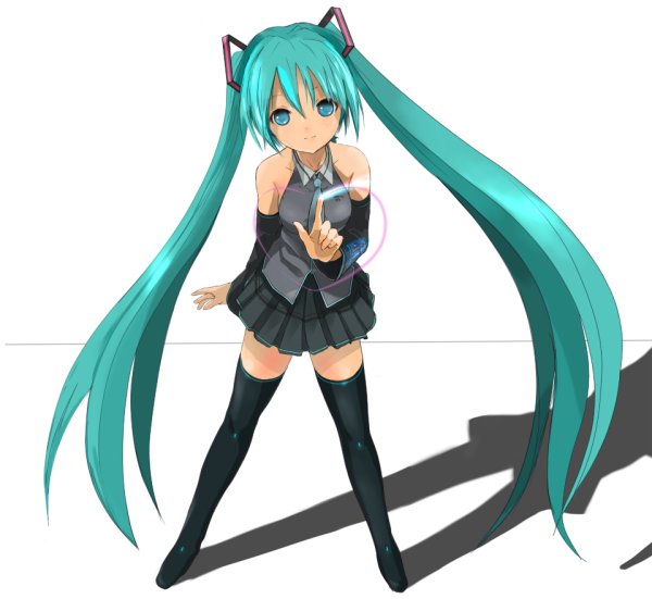 Мику Хатсуне 2д в полный рост