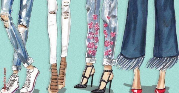 Нарисованные джинсы на девушке