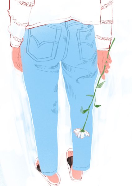 Нарисованные джинсы на девушке