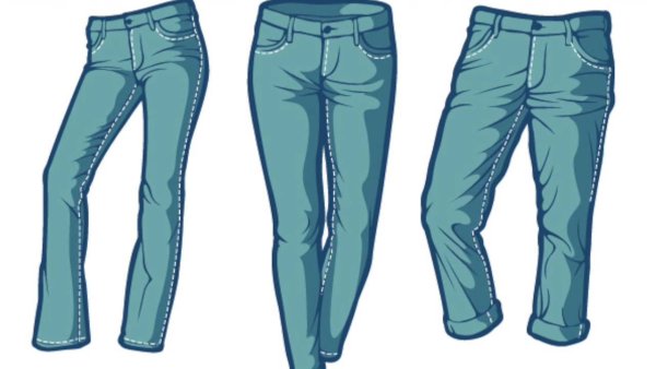Джинсы в мультяшном стиле