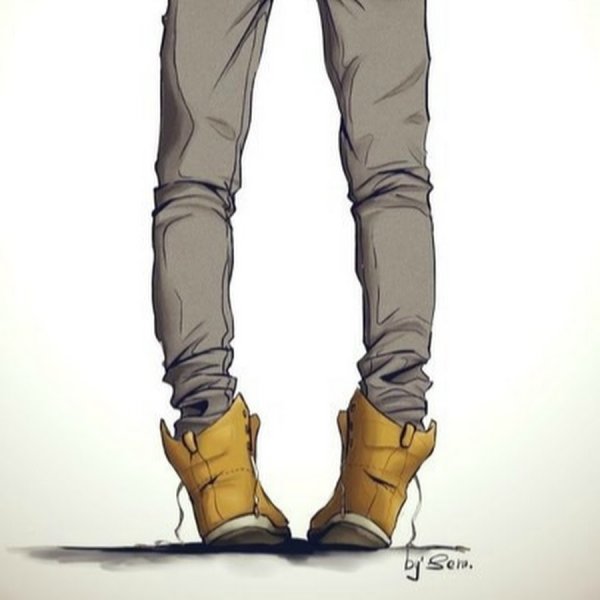 Аниме парень в джинсах