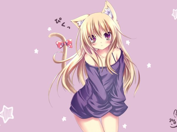 Аниме котики девушки