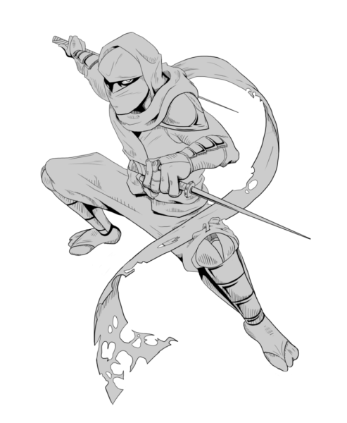 Ниндзя рисунок карандашом