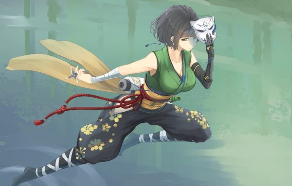 Раскраска аниме девушки ниндзя