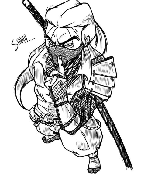 Раскраска аниме девушки ниндзя