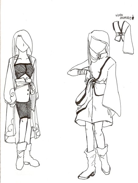 Раскраска аниме девушки ниндзя