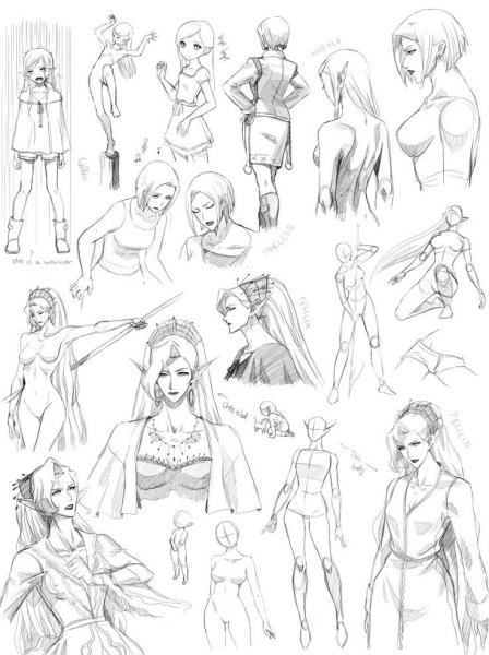 Позы для рисования женские