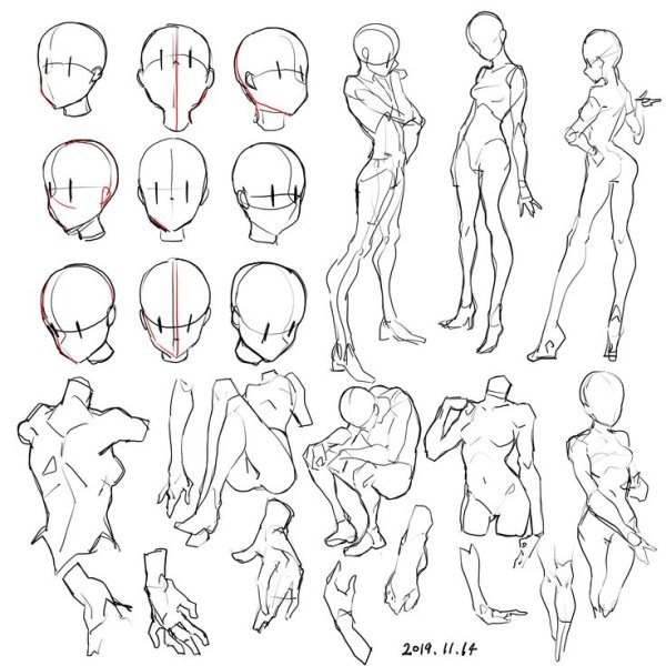 Анатомические позы для рисования