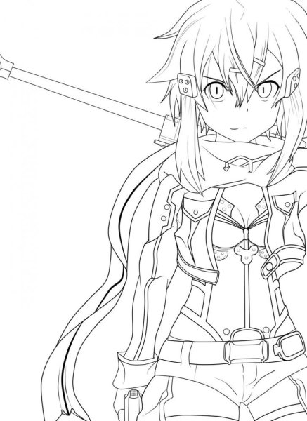 Sword Art online раскраска