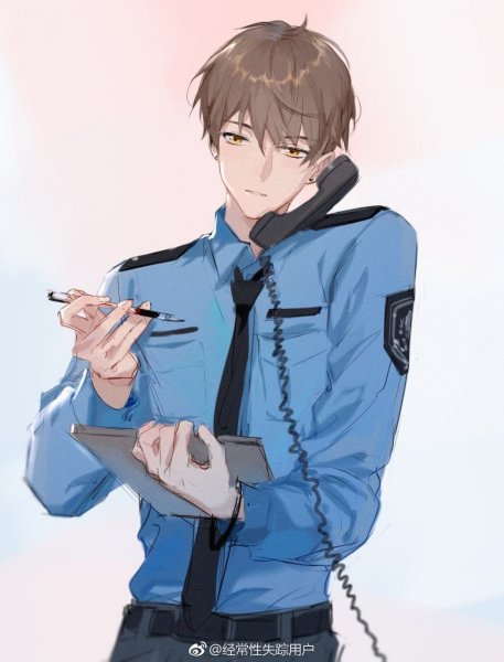 Полицейский в стиле аниме