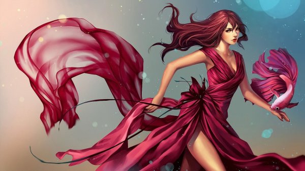 Девушка в платье фэнтези