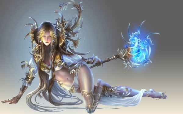 Фэнтези девушка с посохом