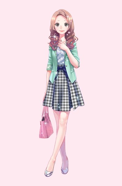 Аниме девушка в модной одежде