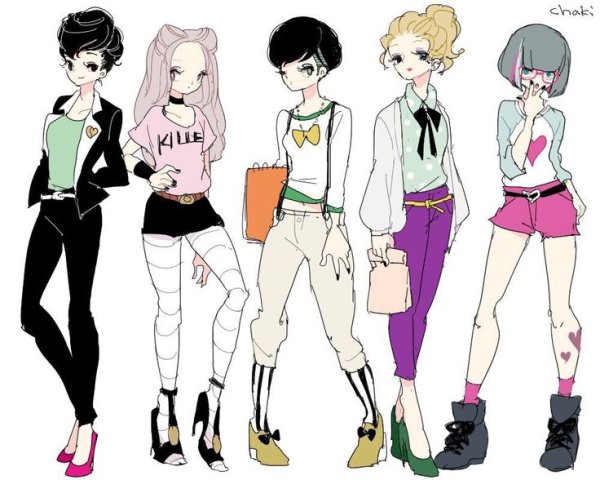 Одежда для рисования аниме современная