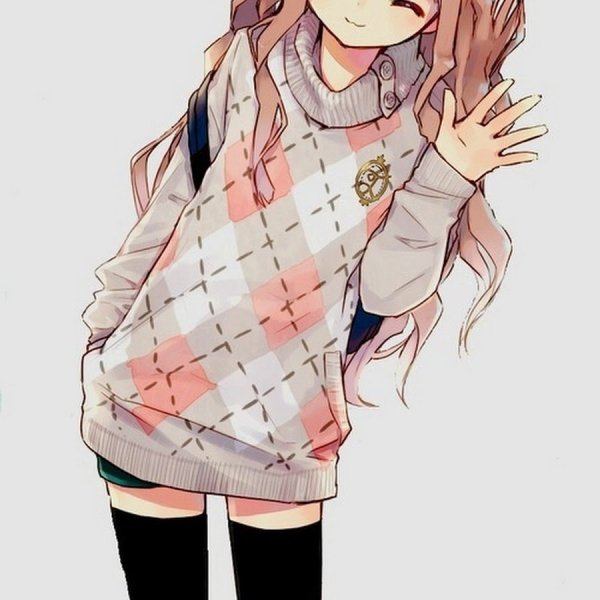 Аниме девушка в свитере
