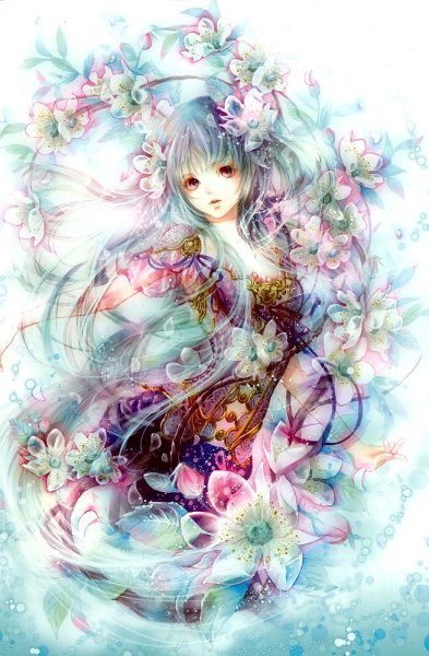 Арт красивая девушка в цветах