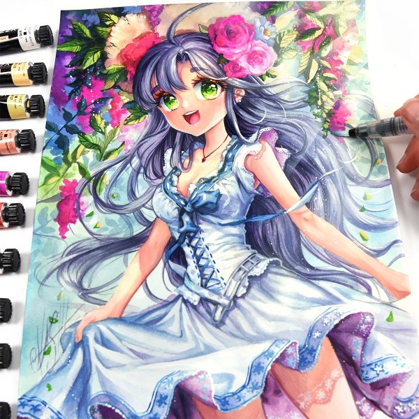 Рисунки по аниме цветные