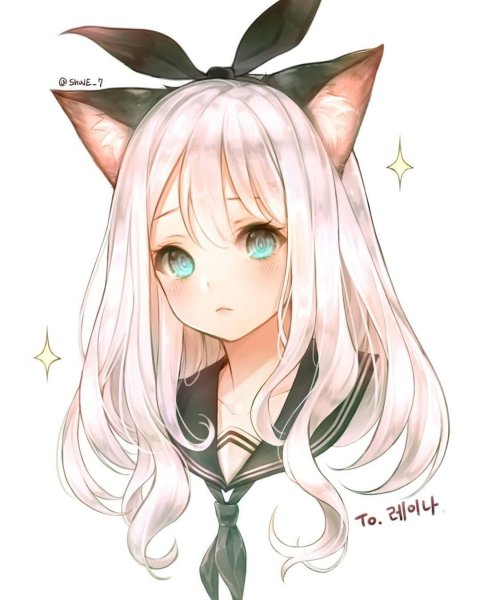 Аниме лицо девушки с ушками