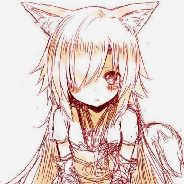 Неко для срисовки карандашом