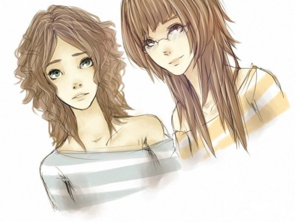 Две девушки с короткими волосами