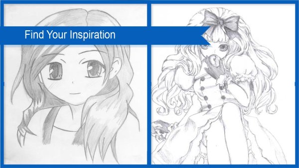 Маленькая и большая копия девочки аниме рисунок