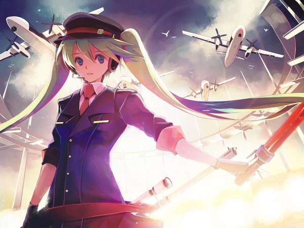 Аниме девушка стюардесса