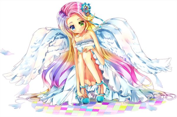 Радужные волосы аниме