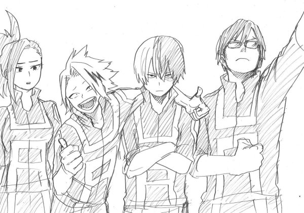 Скетчи аниме моя геройская Академия