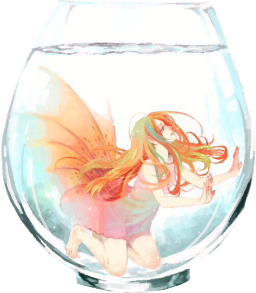 Аниме девушка с бокалом