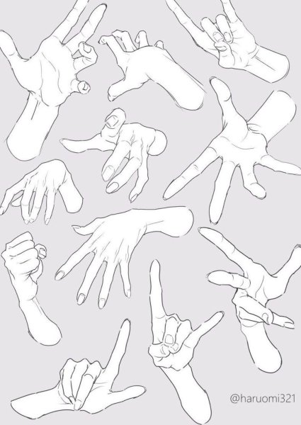 Референс рук аниме