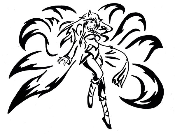 Кицунэ трайбл тату